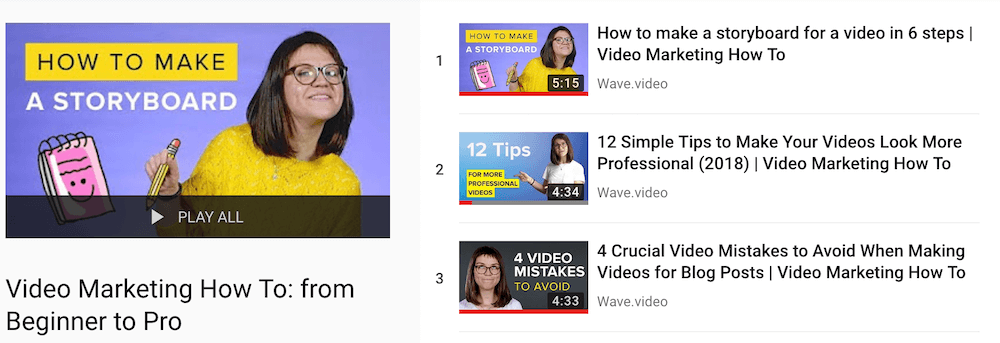 How to make a video: YouTube list