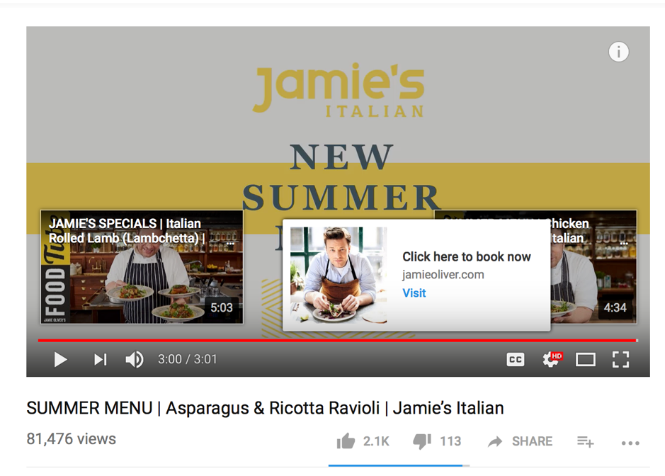 Jamie Oliver YouTube end screen