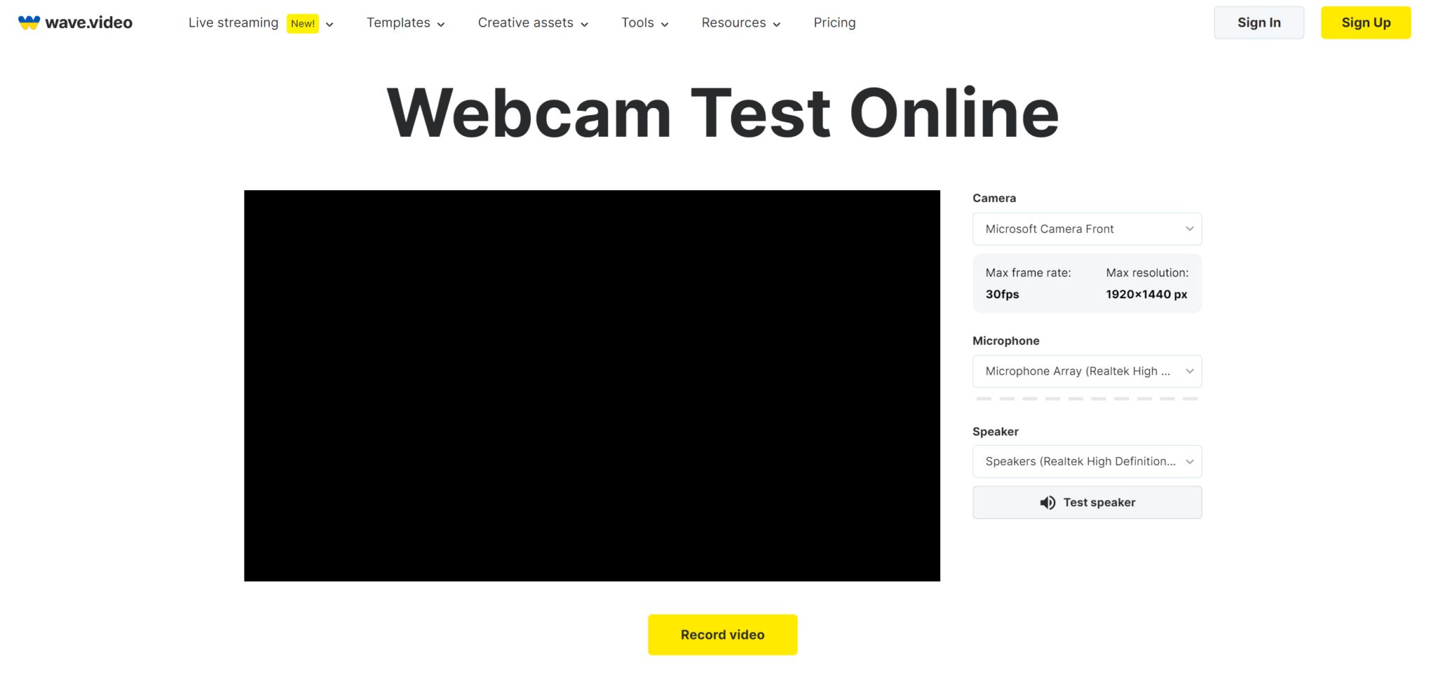 how to test a webcam