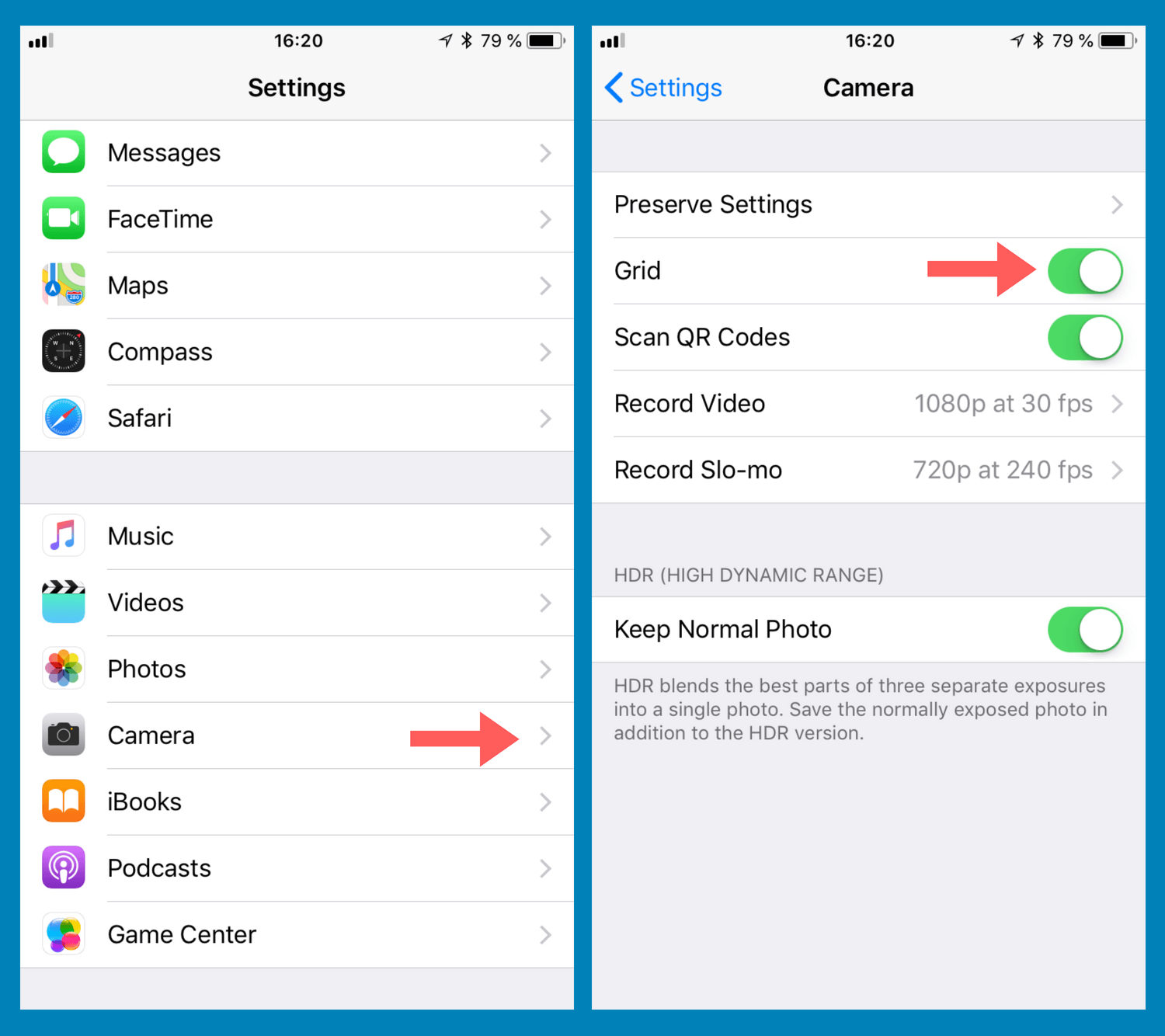 How to turn the grid on your iPhone