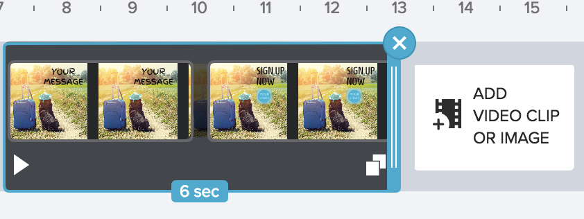 A photograph showing users how to add another image or video clip to their slideshow.