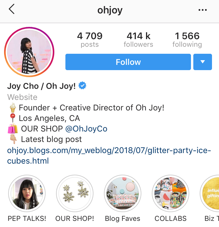 cool websites to put in instagram bio