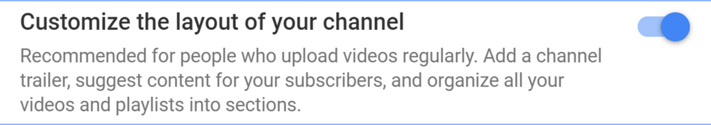 Customize the layout YouTube