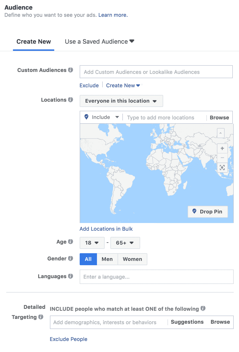 Facebook video ad: choosing audiences