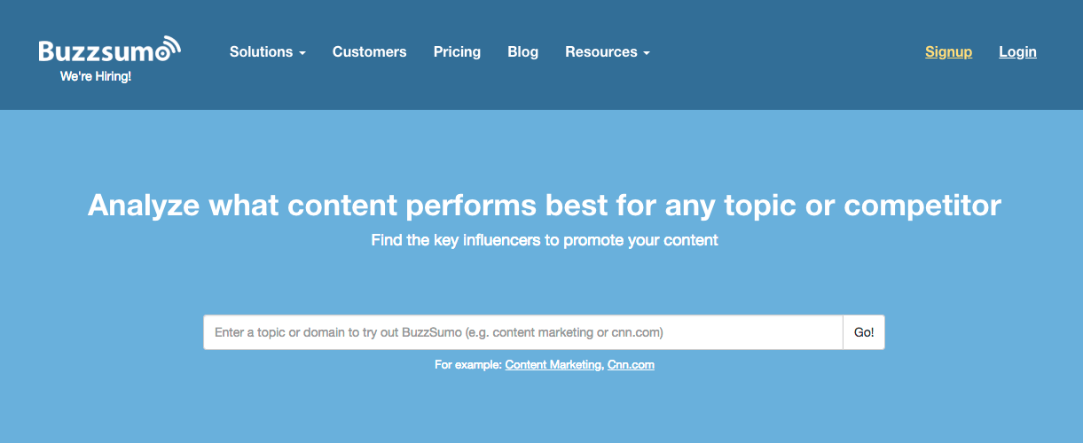 BuzzSumo blogging tool