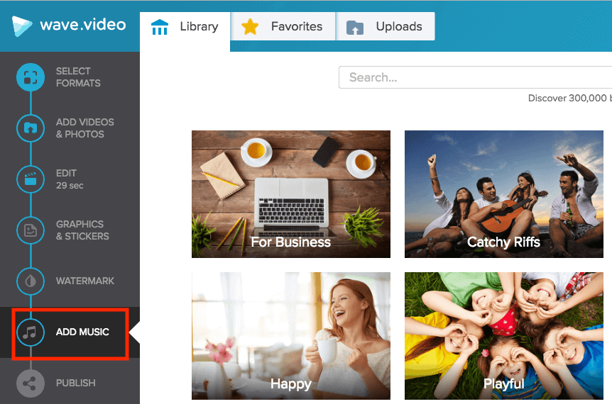 How to edit videos in Wave.video add music