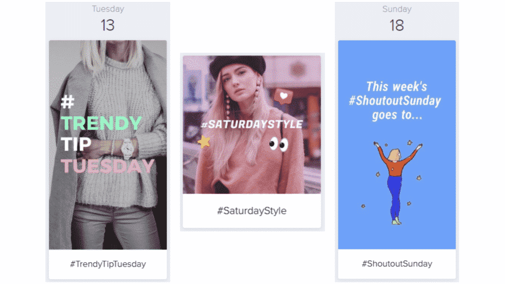 Wave Social Calendar hashtags