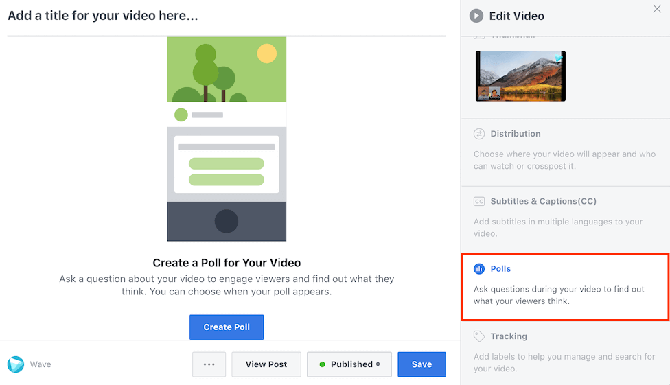 How to add a Facebook video poll