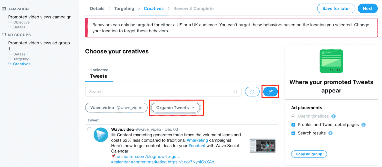 Twitter ad creatives