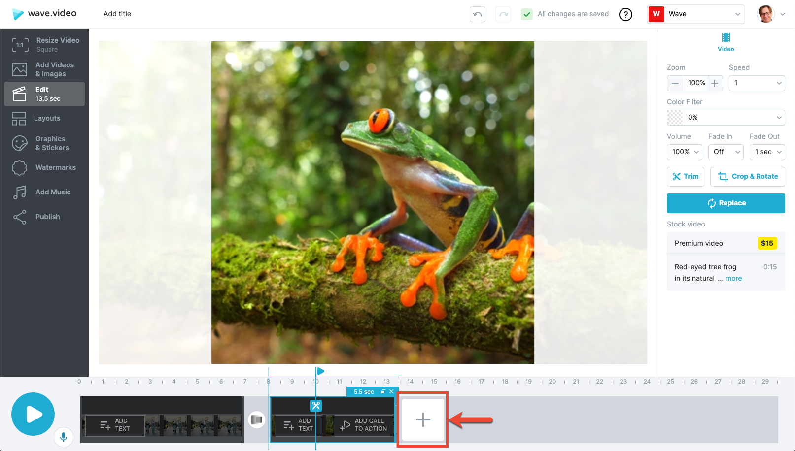 Combine multiple clips online - Wave.video