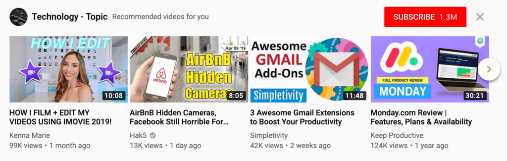 Video thumbnail examples