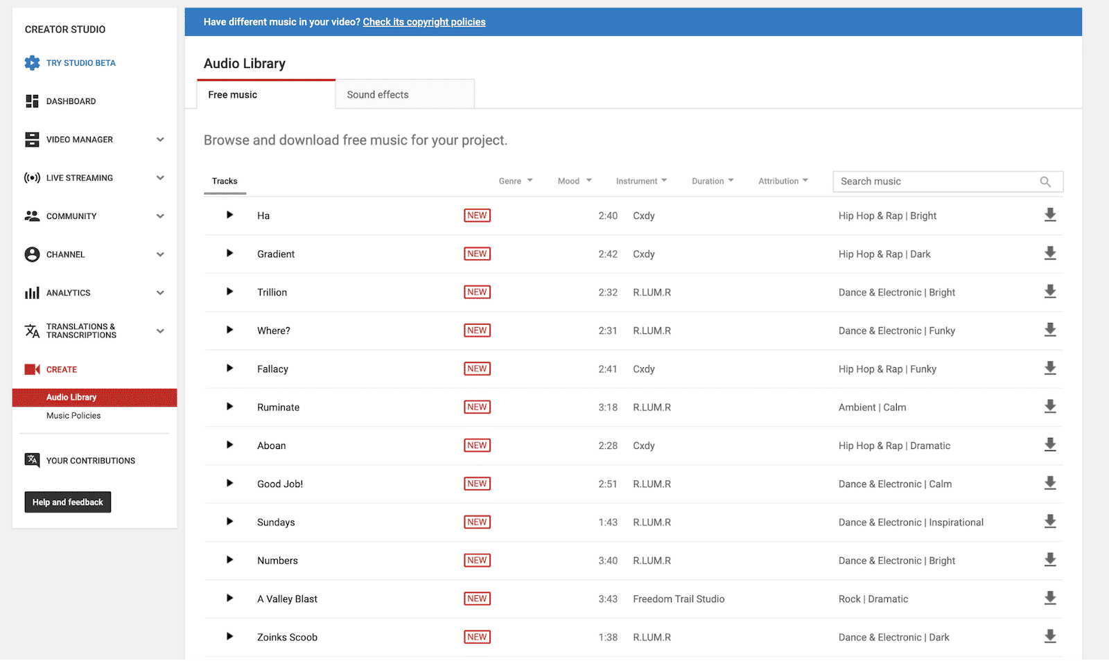 How to Access  Audio Library 