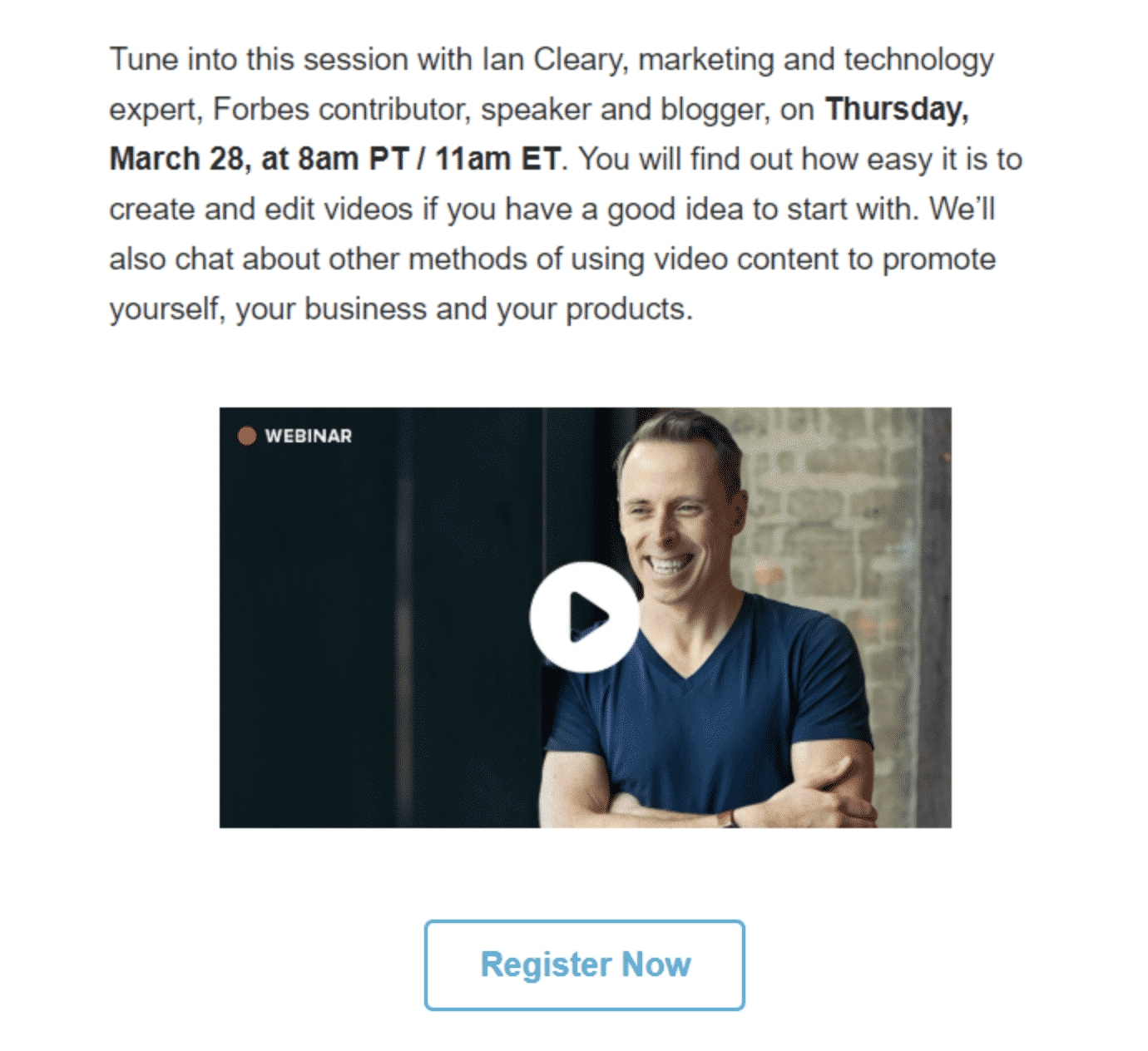 Ian Cleary - Webinar Invitation - Static image plus play button