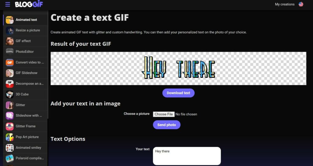 Animated text generators - bloggif