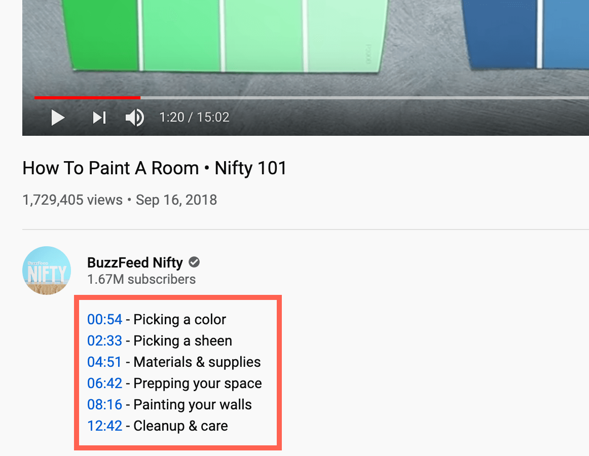 Timestamps on YouTube