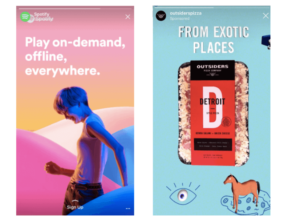 Stories video ad examples from big brands that “dropped” their branding