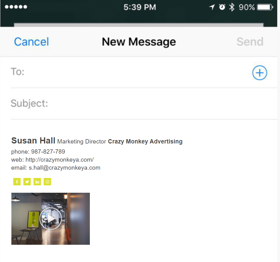 email signature with video