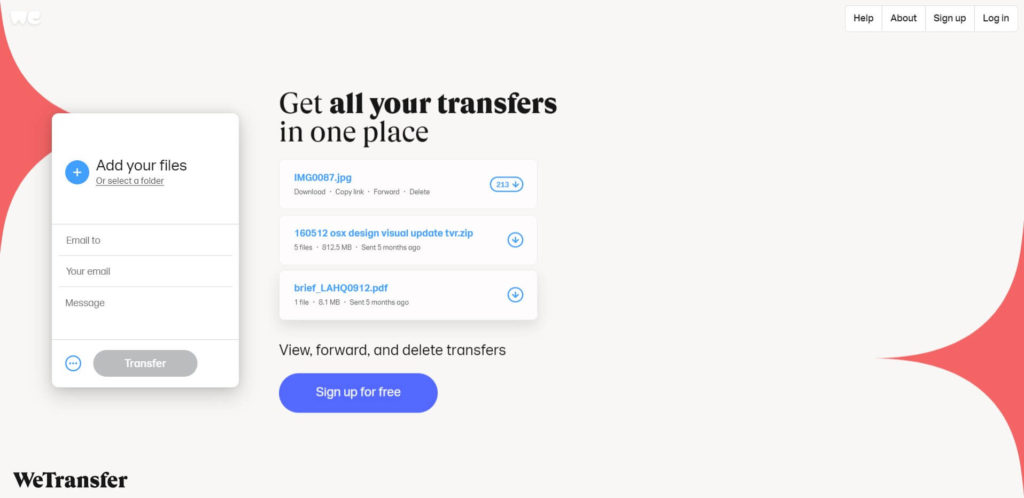 如何分享視頻-Wetransfer