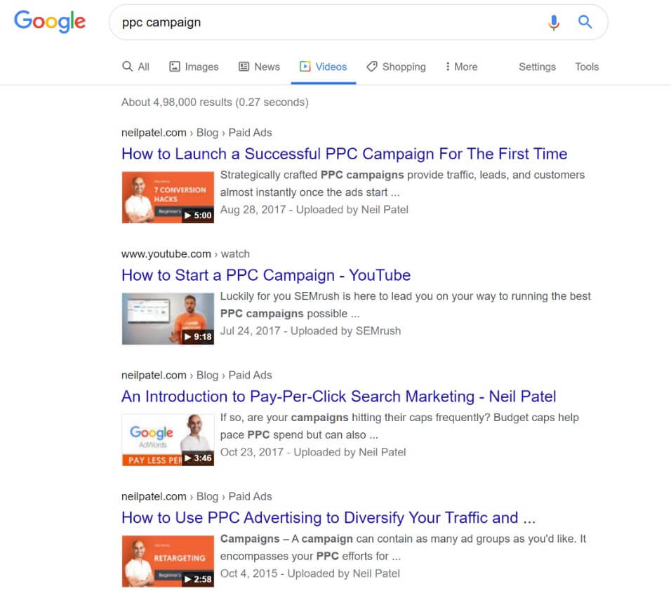 Trechos de vídeo: Como Classificar no Google Search with Your