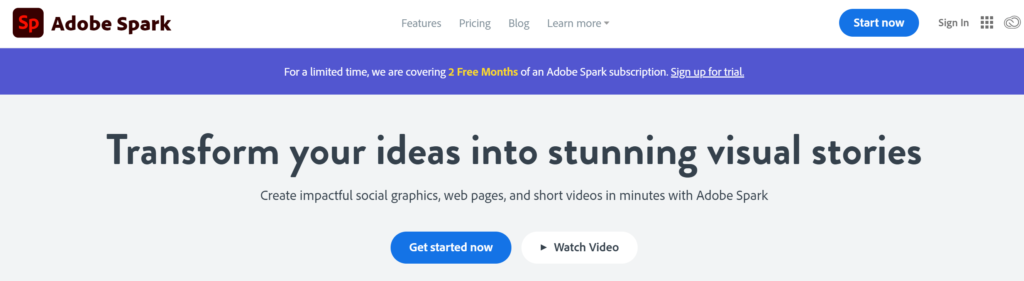 Adobe Spark_Start Now