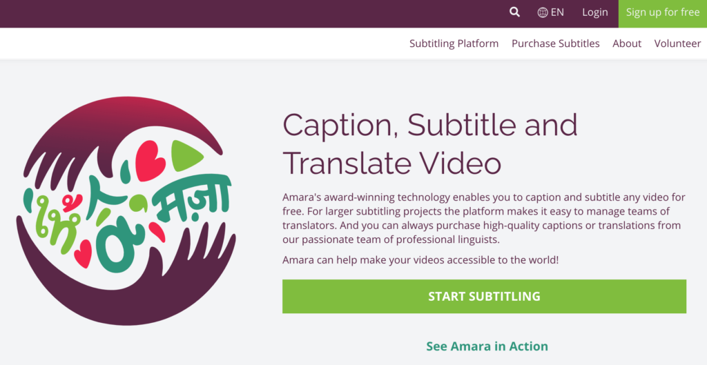 Video captioning tool_amara