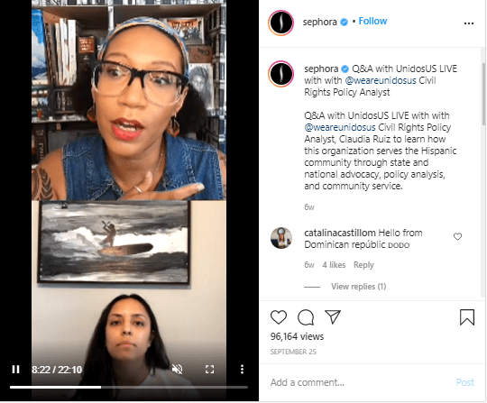 Instagram Live Streaming Sephora