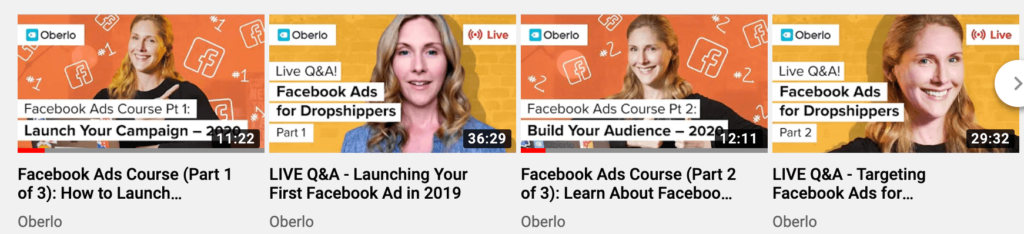 Video Marketing Organic Search Optimization - oberlo youtube