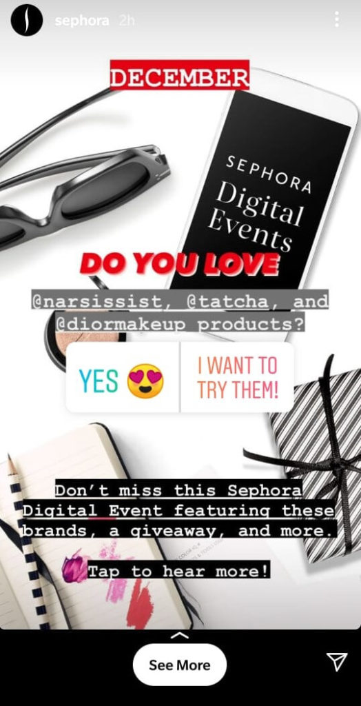 Sephora Instagram Poll Story