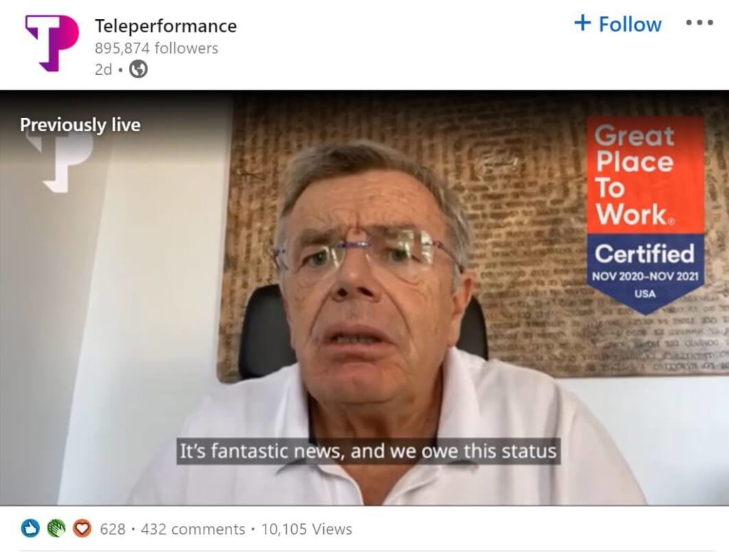 Teleperformance Streaming Example