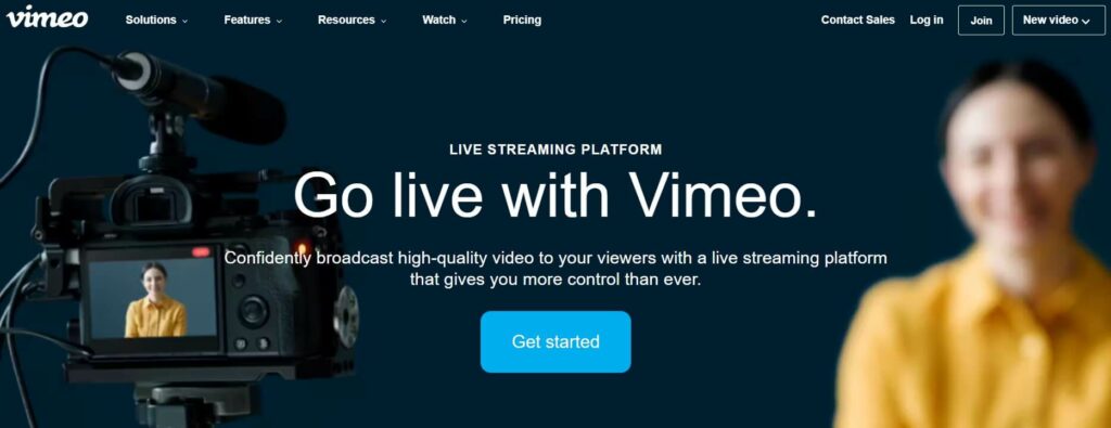 Vimeo live streaming platform