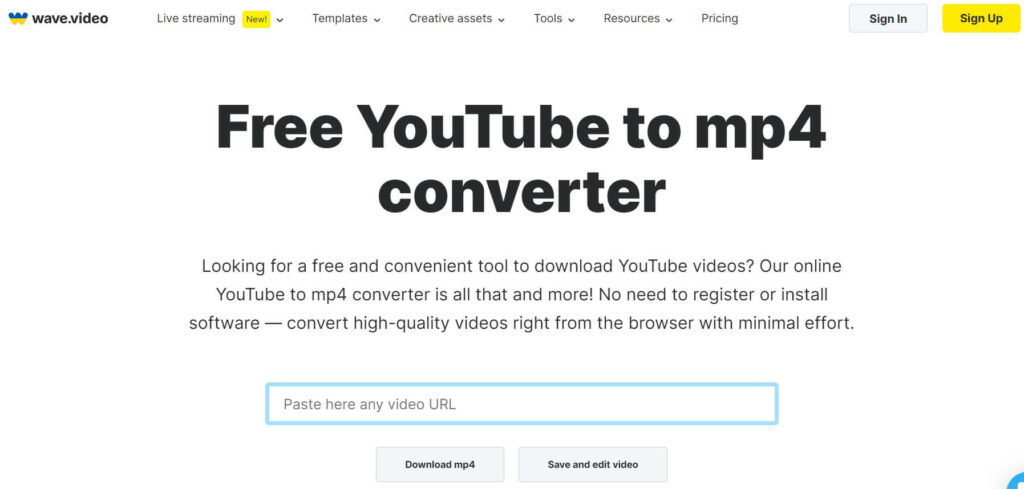 YouTube to mp4 converter - wave.video