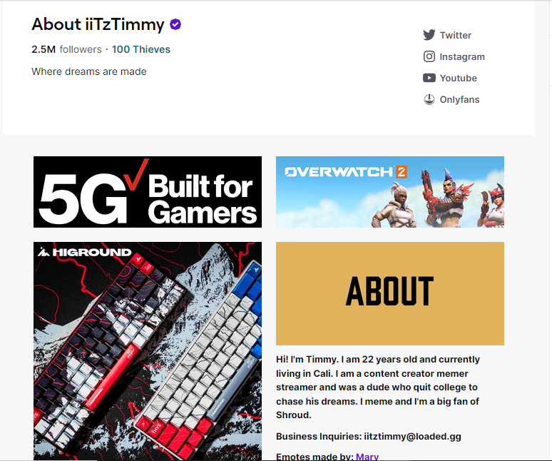 iiTzTimmy Twitch offline banner screenshot