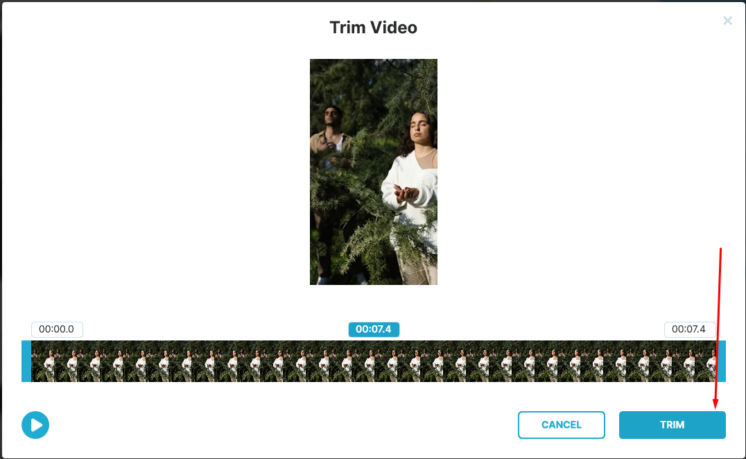 Instagram resizing tool – trimming video 2 step