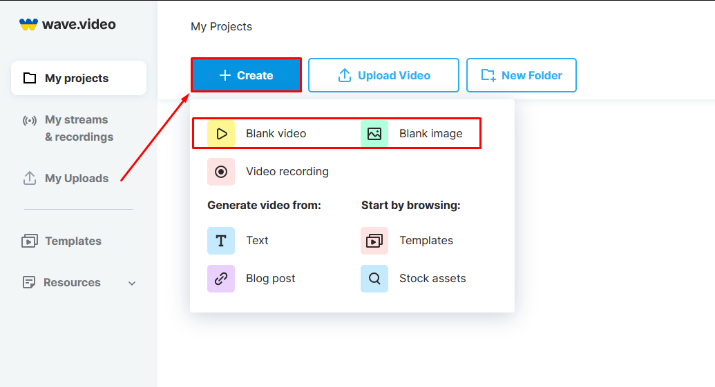 How to Share a YouTube Video on Instagram – creating project in Wave.video