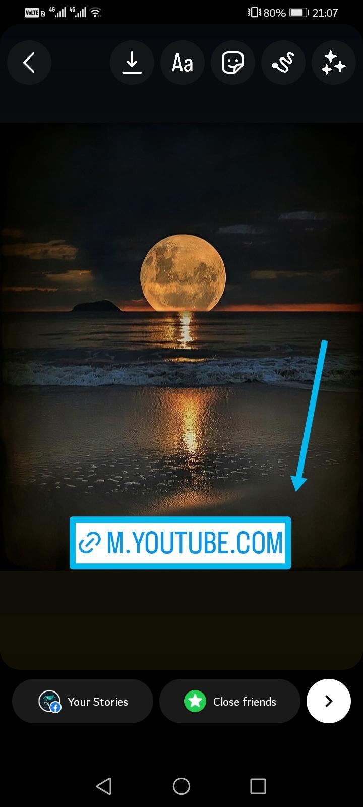 How to Share a YouTube Video on Instagram - adding YouTube link on Instagram 4