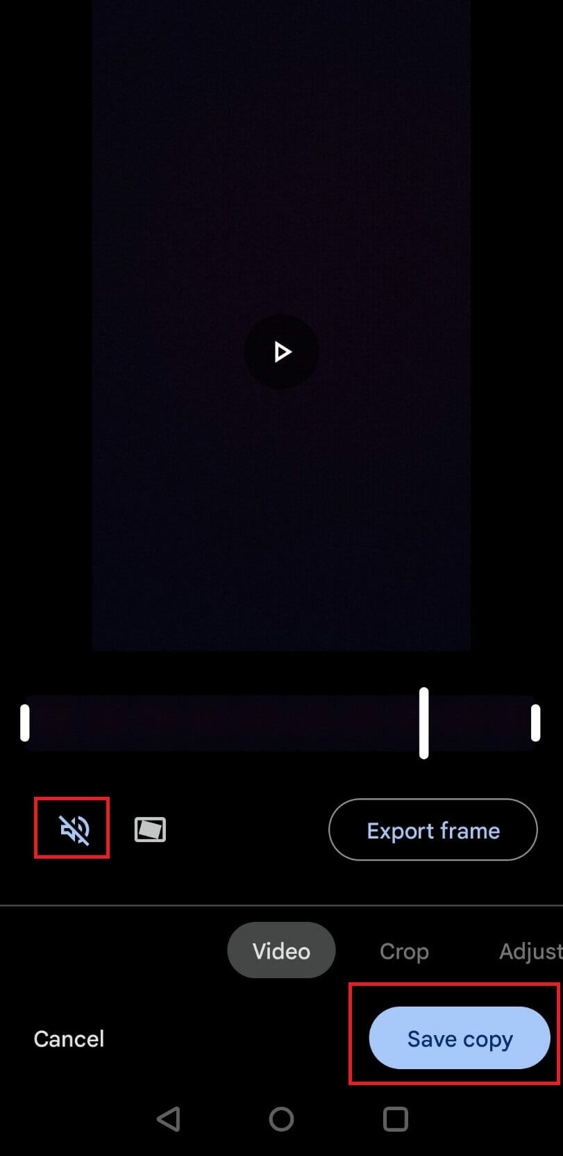 Mute Video on Android