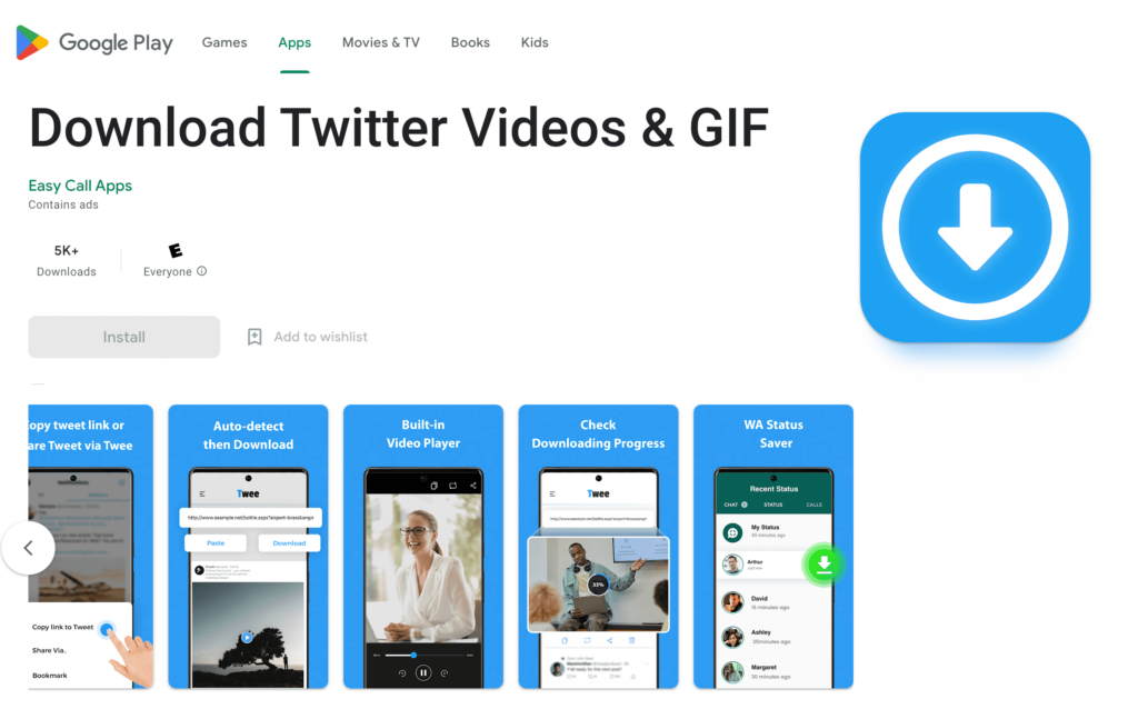 download gifs from twitter on android