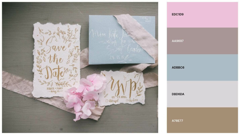pastel colors for wedding invitations